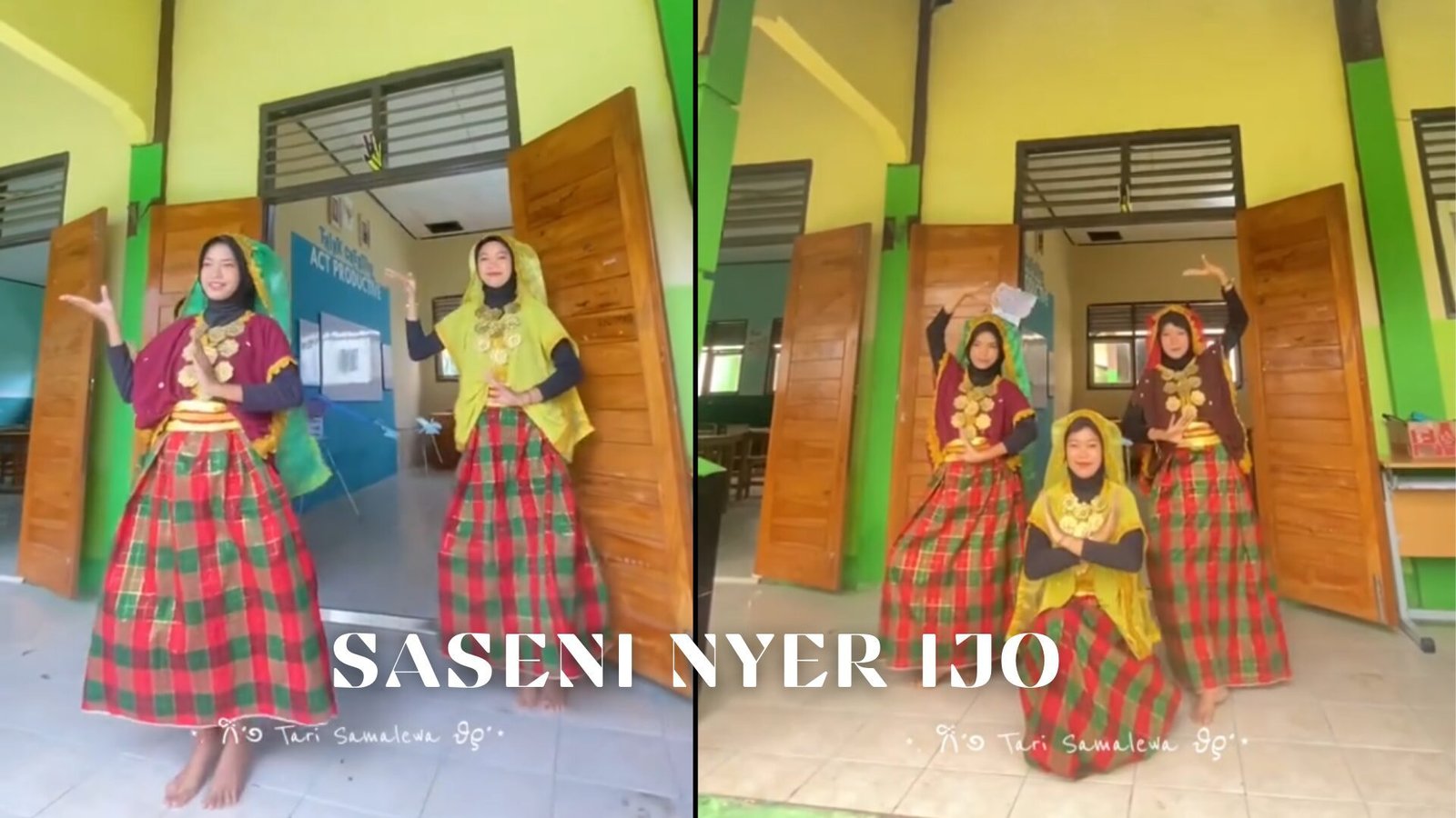 Langkah Pertama di Pintu Pameran: Kolaborasi Animasi Squad dan Penari SASENI Nyer Ijo